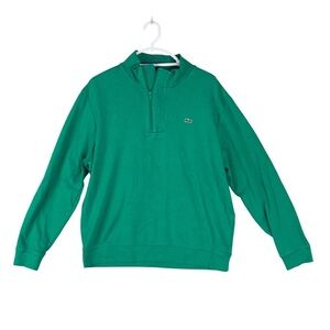 Lacoste 1/4 Zip High Neck Collard Long Sleeve Pullover sweatshirt 7 Green